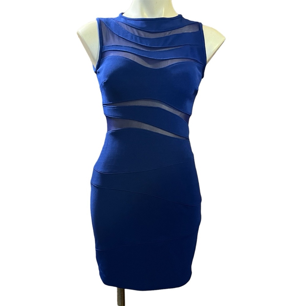 Tadashi Shoji vintage royal blue bodycon dress